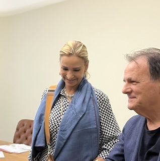 Monika Schmutz Kirgöz -die Schweizer Botschafterin in Italien mit Leandro Pesci Präsident von ANEC